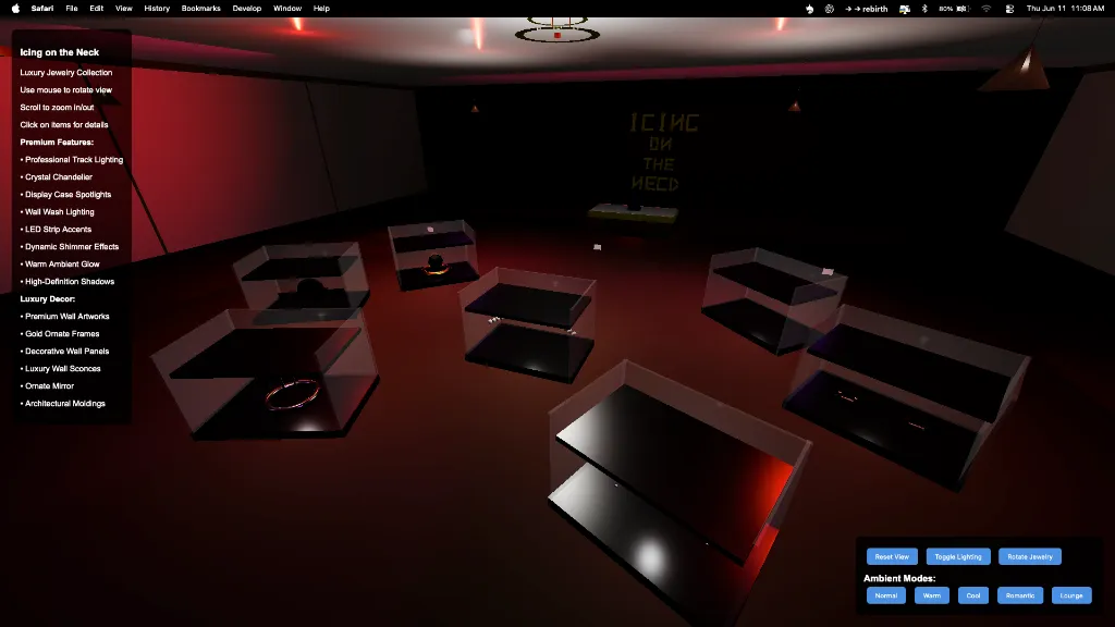Interactive 3D Luxury Jewelry Store UI