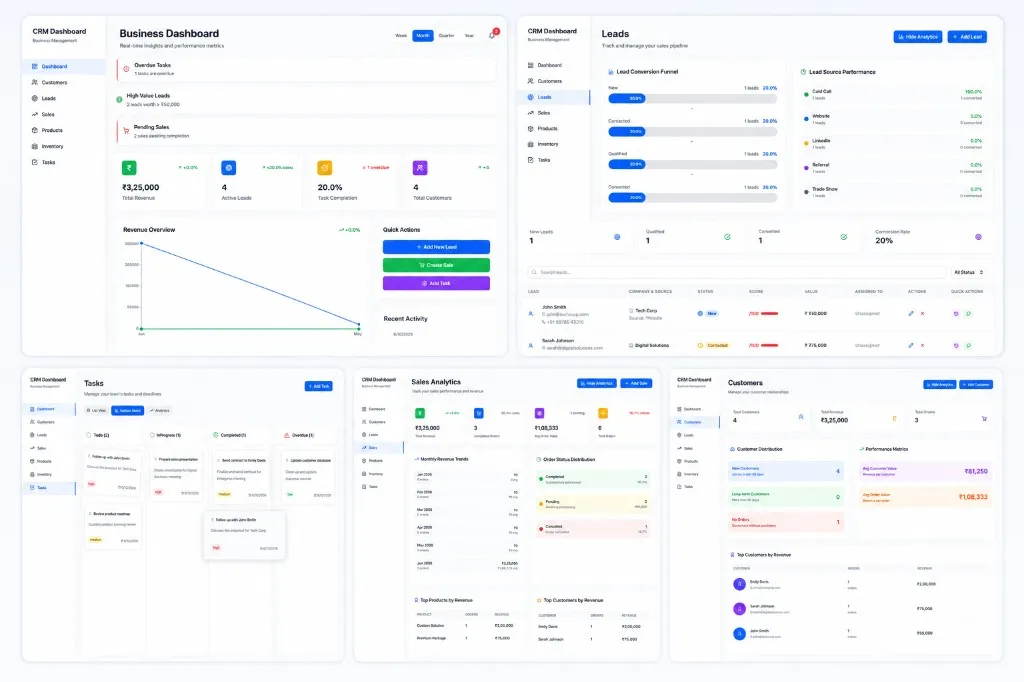 CuriousCRM Web Application UI