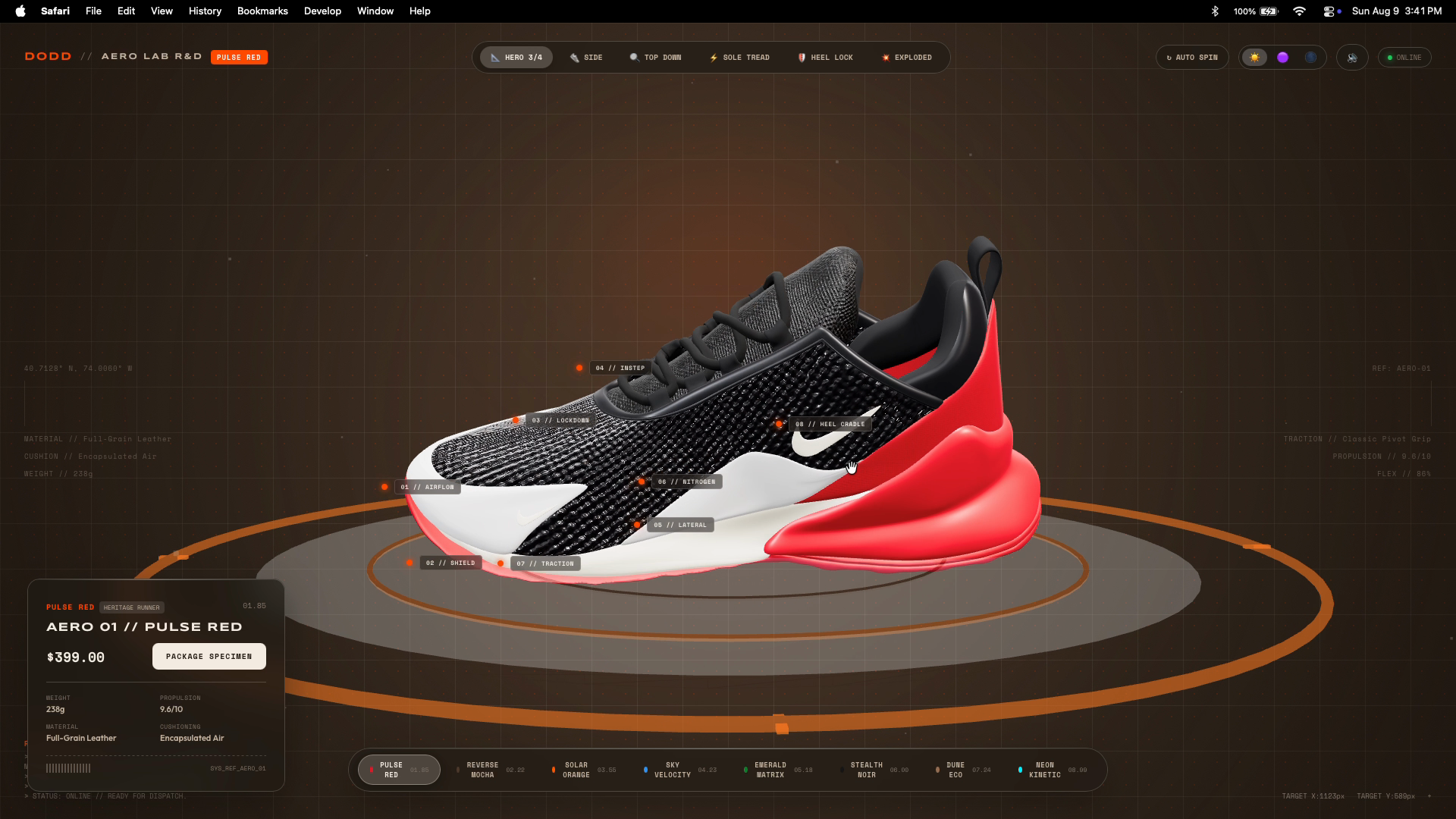 DODD Aero Lab 3D Footwear Configurator