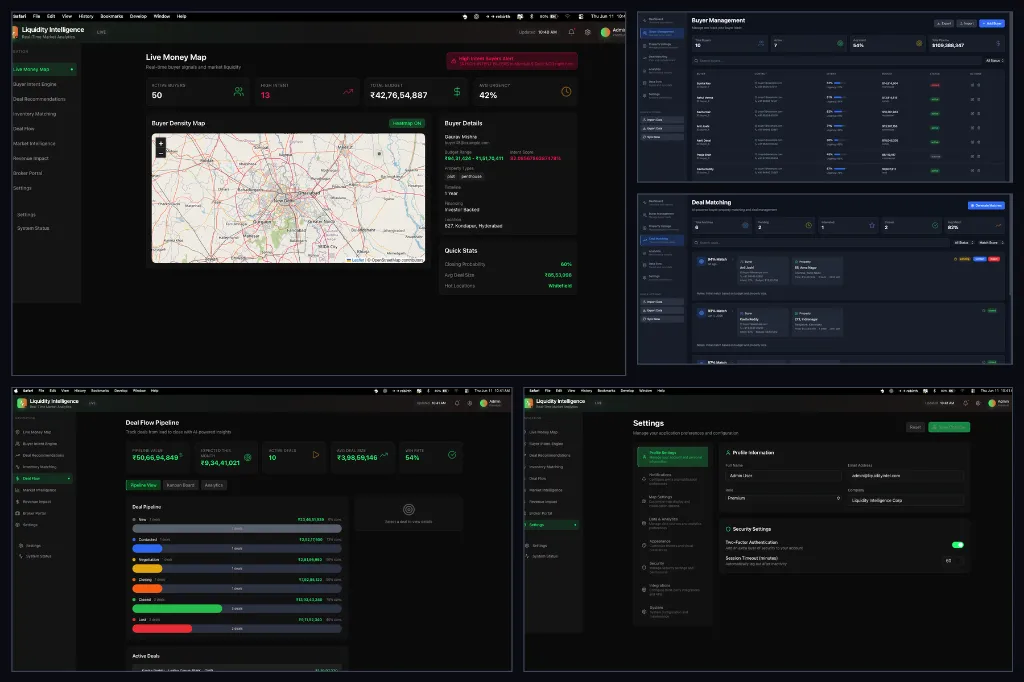 Liquidity Intelligence Dashboard Mockup