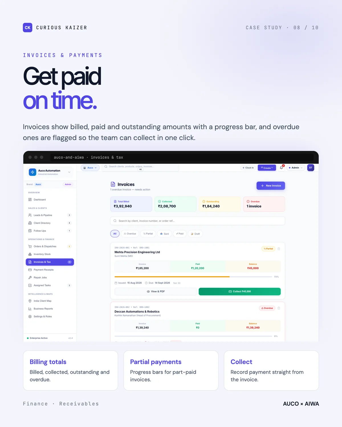 AUCO × AIWA business portal: Invoices & Payments