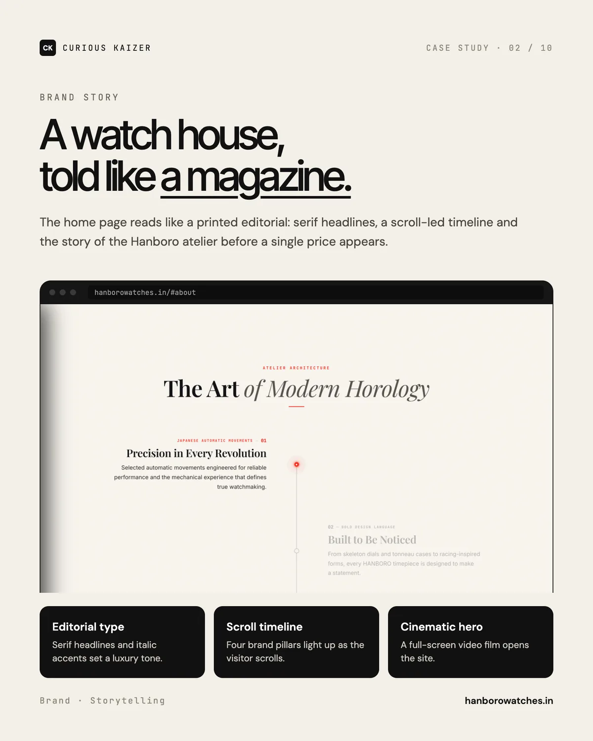 Hanboro editorial brand story home page