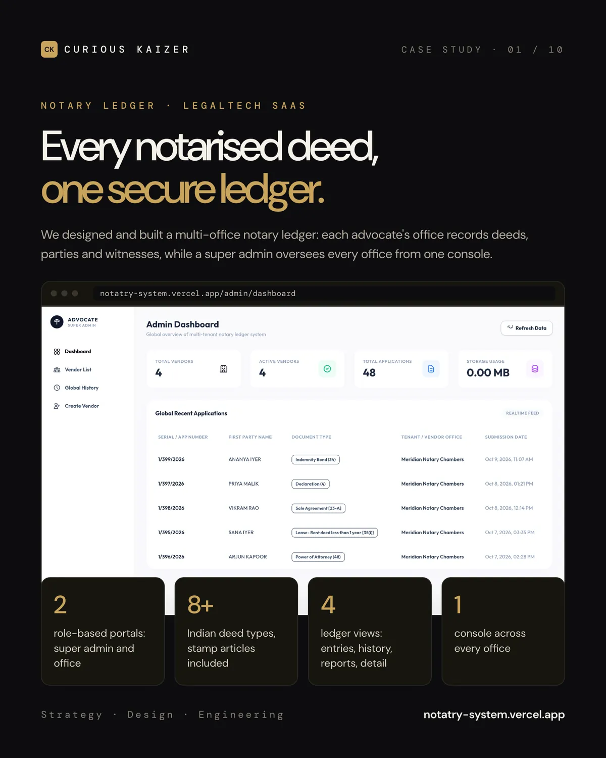 Notary Ledger case study overview: every notarised deed in one secure ledger
