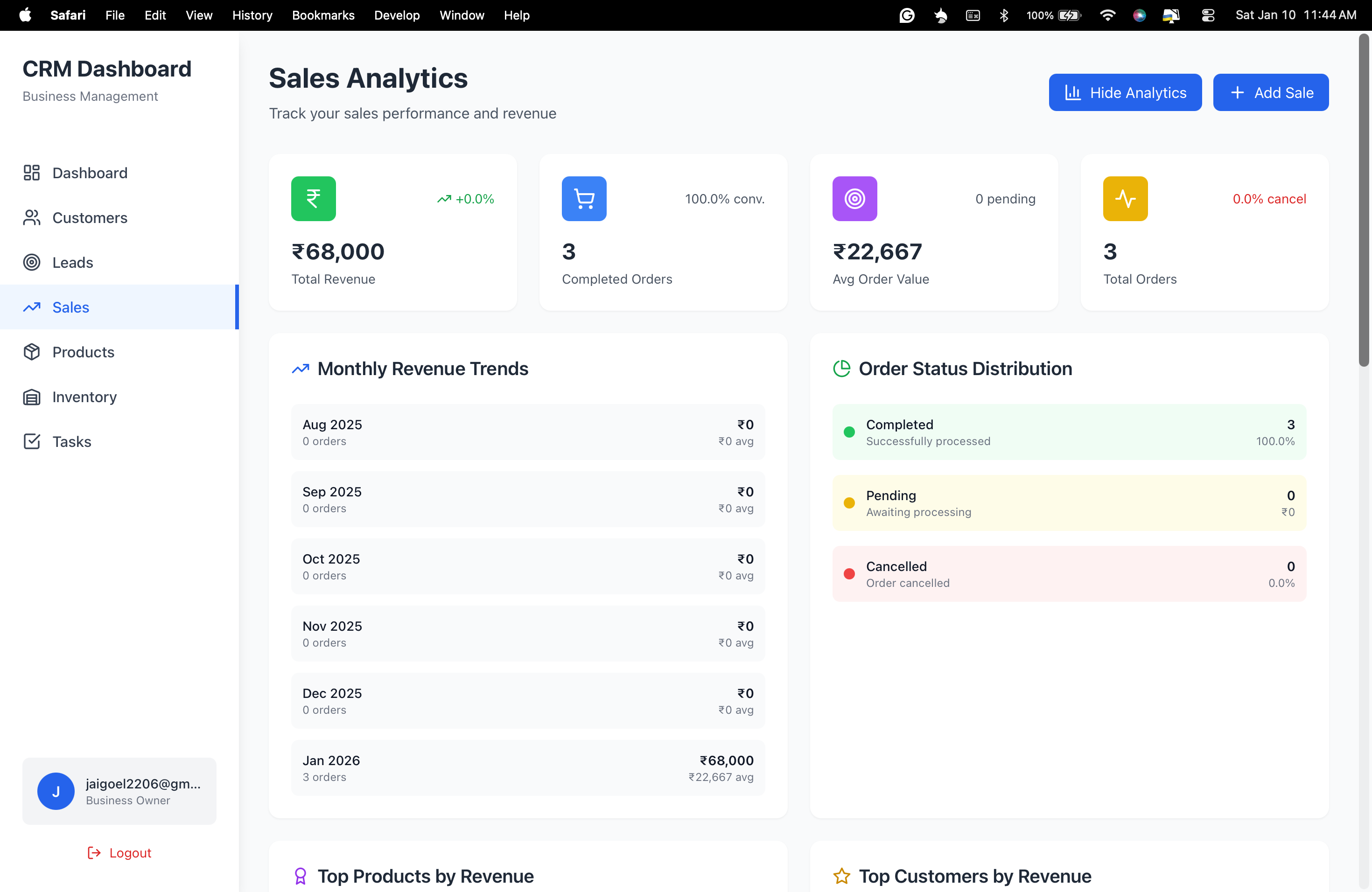 Sales Analytics Dashboard